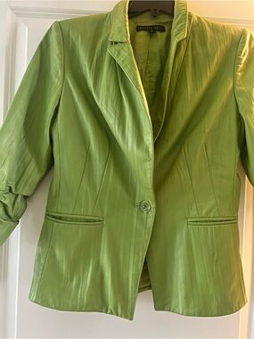 Lafayette 148 New York lime Leather Blazer